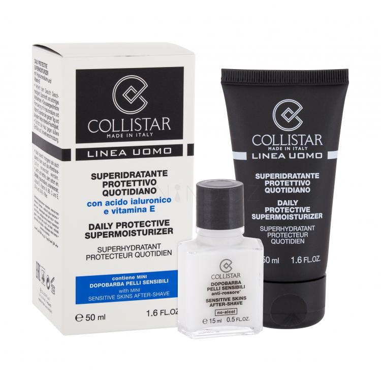 Collistar Men Daily Protective Supermoisturizer Dárková kazeta denní pleťový krém 50 ml + balzám po holení Sensitive Skin 15 ml