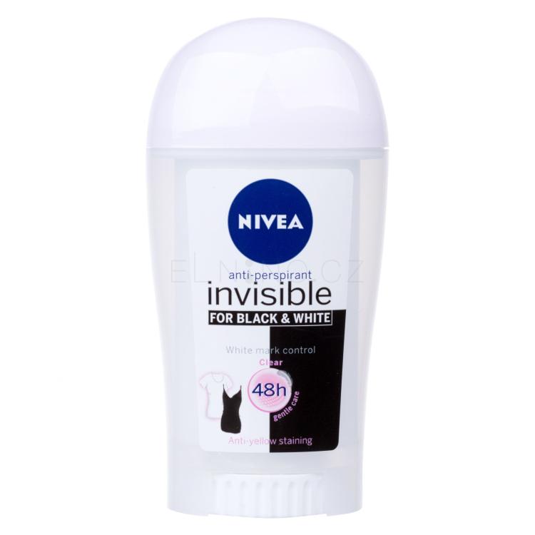 Nivea Black &amp; White Invisible Clear 48h Antiperspirant pro ženy 40 ml
