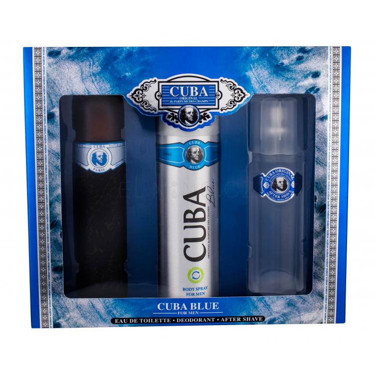 Cuba Blue Dárková kazeta toaletní voda 100 ml + deodorant 200 m l+ voda po holení 100 ml