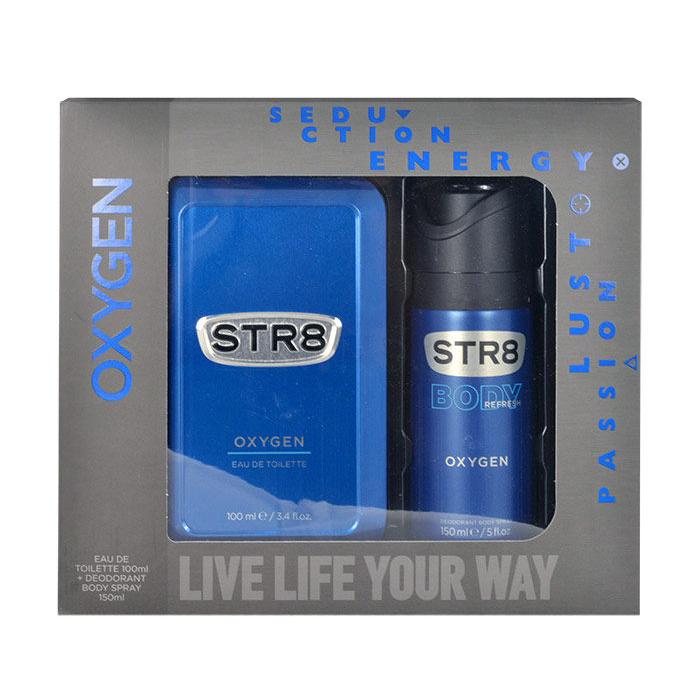 STR8 Oxygen Dárková kazeta toaletní voda 100 ml +  deodorant 150 ml poškozená krabička