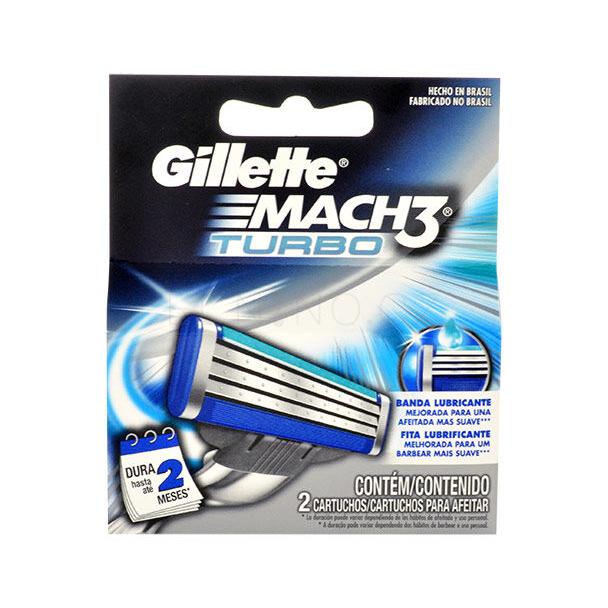 Gillette Mach3 Turbo Náhradní břit pro muže 2 ks poškozená krabička