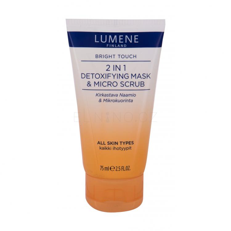 Lumene Bright Touch 2in1 Detoxifying Mask &amp; Micro Scrub Pleťová maska pro ženy 75 ml