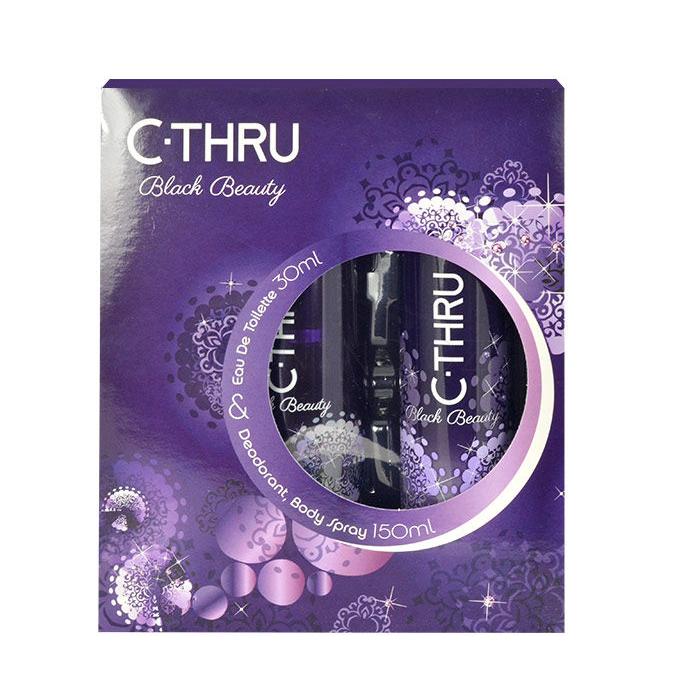 C-THRU Black Beauty Dárková kazeta toaletní voda 30 ml + deodorant 150 ml poškozená krabička