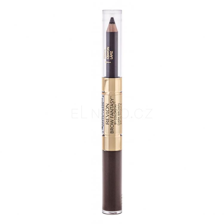 Revlon Brow Fantasy Pencil &amp; Gel Set a paletka na obočí pro ženy 1,49 g Odstín Dark Brown