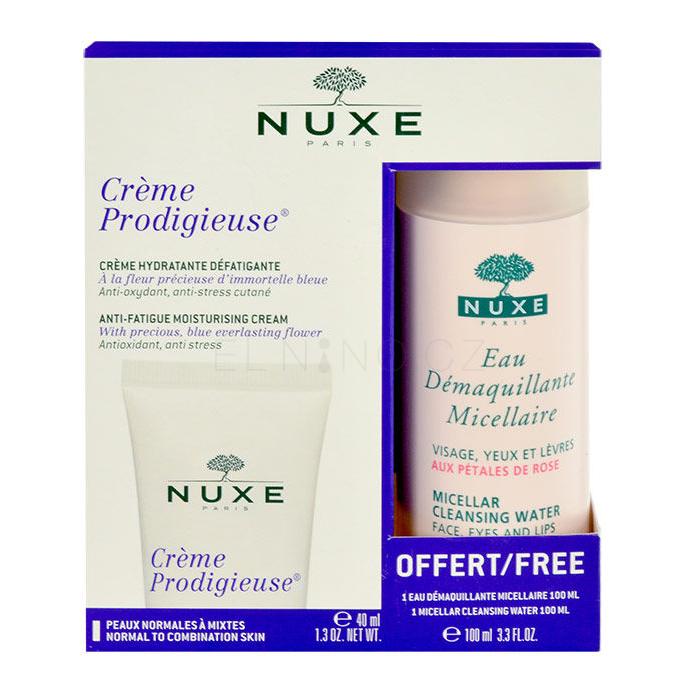 NUXE Creme Prodigieuse Anti-Fatigue Moisturising Cream Dárková kazeta pleťový krém 40 ml + micelární voda 100 ml poškozená krabička