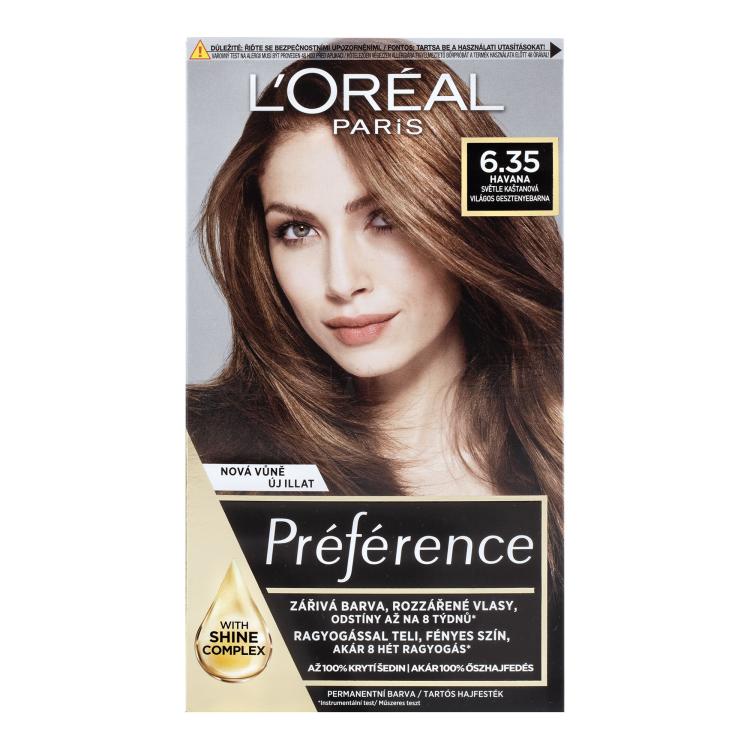 L&#039;Oréal Paris Préférence Récital Barva na vlasy pro ženy 60 ml Odstín 6.35 Havane