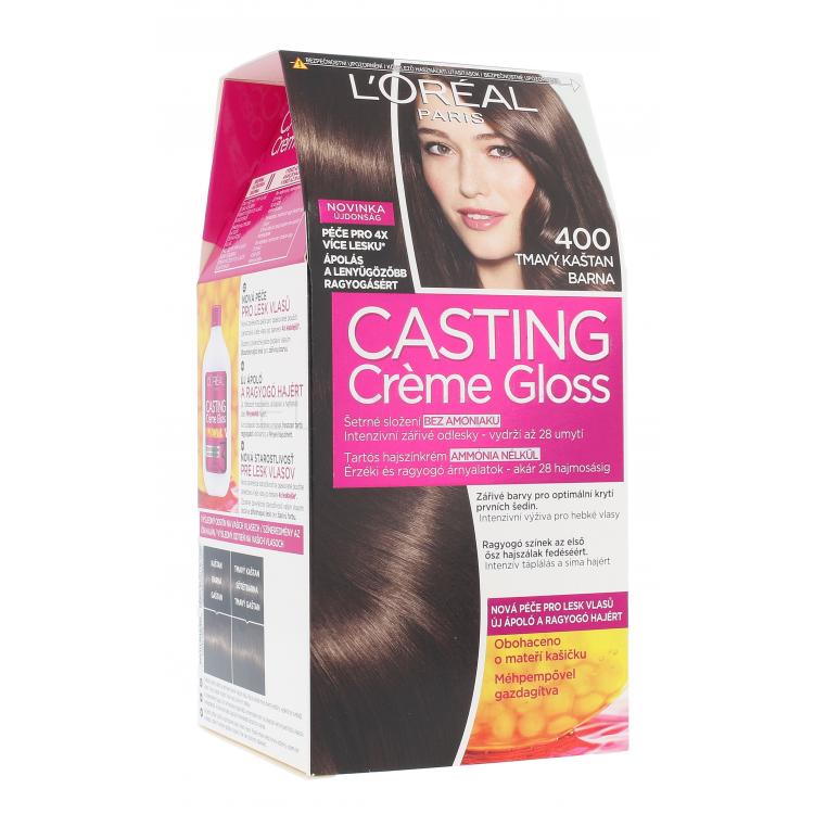 L&#039;Oréal Paris Casting Creme Gloss Barva na vlasy pro ženy 48 ml Odstín 400 Dark Brown