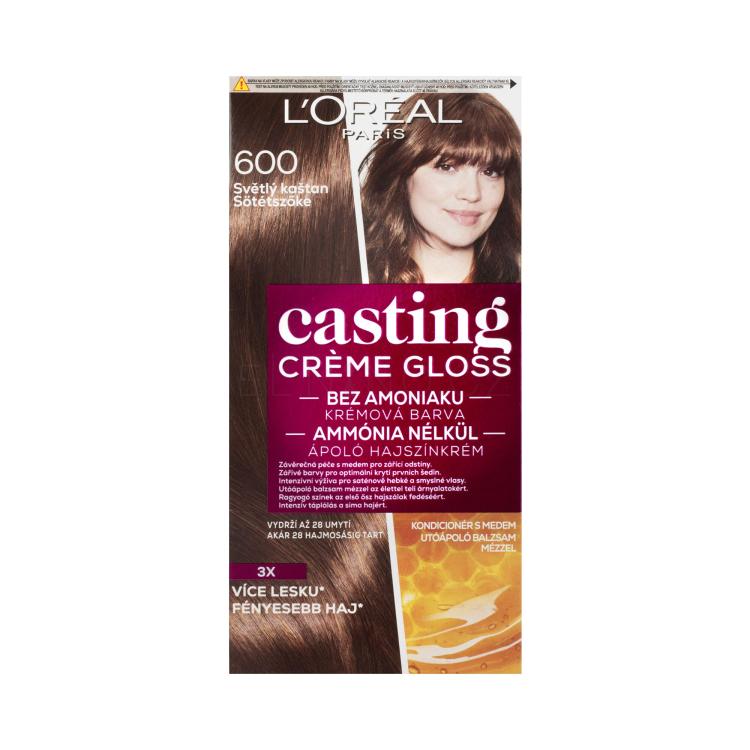 L&#039;Oréal Paris Casting Creme Gloss Barva na vlasy pro ženy 48 ml Odstín 600 Light Brown