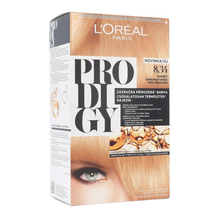 L&#039;Oréal Paris Prodigy Barva na vlasy pro ženy 1 ks Odstín 8.34 Sunset