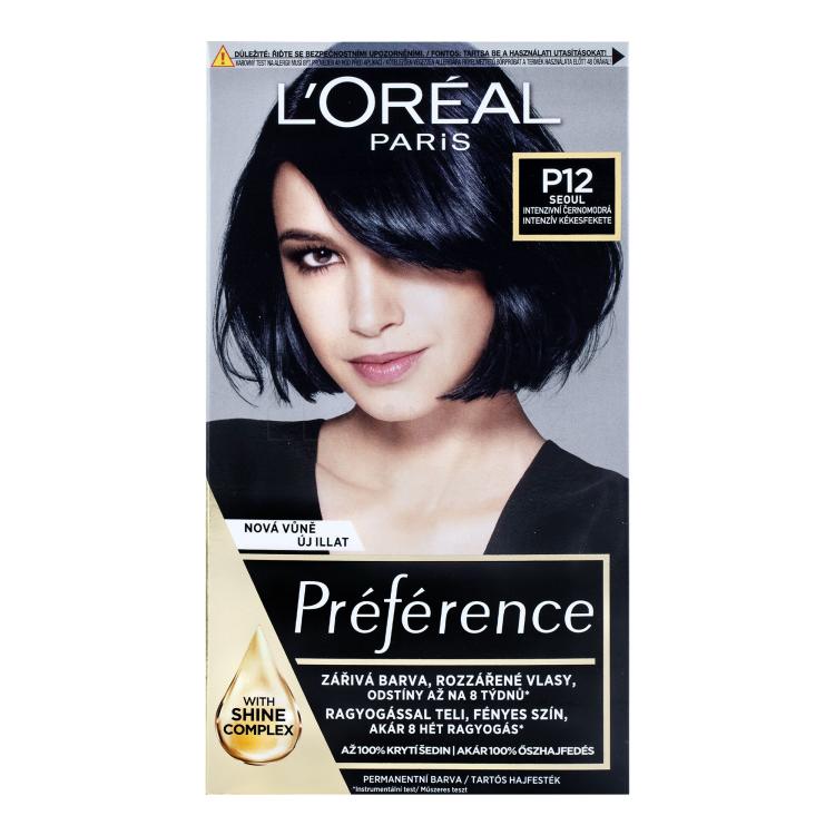 L&#039;Oréal Paris Préférence Féria Barva na vlasy pro ženy 60 ml Odstín P12 Blue Black Pearl