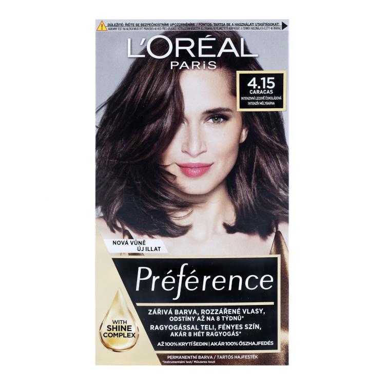 L&#039;Oréal Paris Préférence Barva na vlasy pro ženy 60 ml Odstín 4,15-M1 Caracas