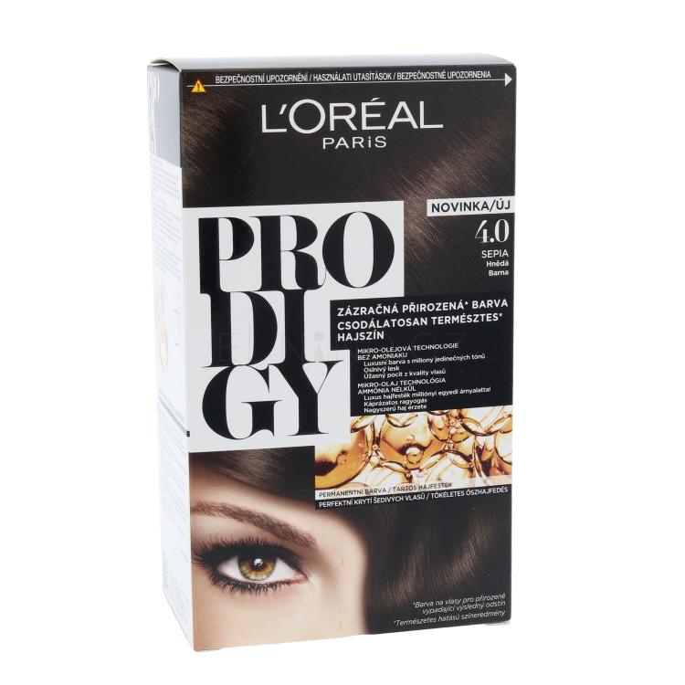 L&#039;Oréal Paris Prodigy Barva na vlasy pro ženy 1 ks Odstín 4.0 Sepia
