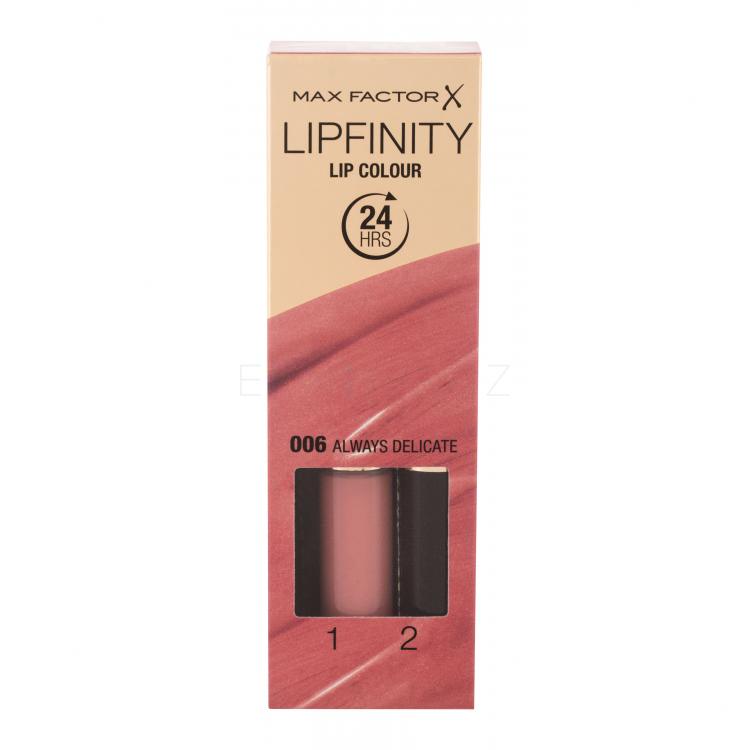 Max Factor Lipfinity Lip Colour Rtěnka pro ženy 4,2 g Odstín 006 Always Delicate