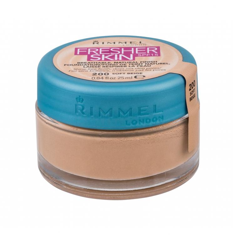 Rimmel London Fresher Skin SPF15 Make-up pro ženy 25 ml Odstín 200 Soft Beige