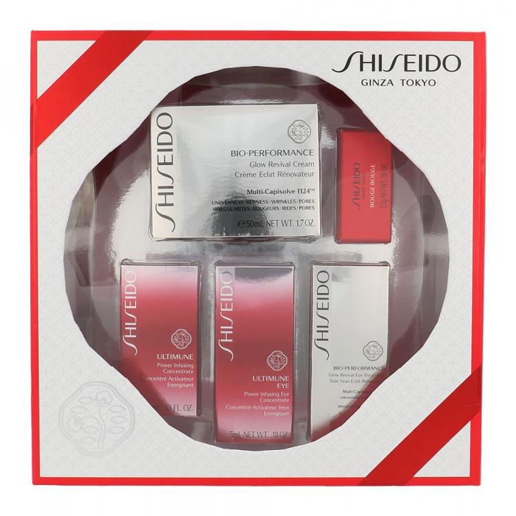 Shiseido Bio-Performance Glow Revival Cream Dárková kazeta BIO-PERFORMANCE Glow Revival Cream 50 ml + Ultimune Concentrate 10 ml + Ultimune Eye Concentrate 5 ml + Glow Revival Eye Tr. 5 ml + Rouge 2,5 g RD501