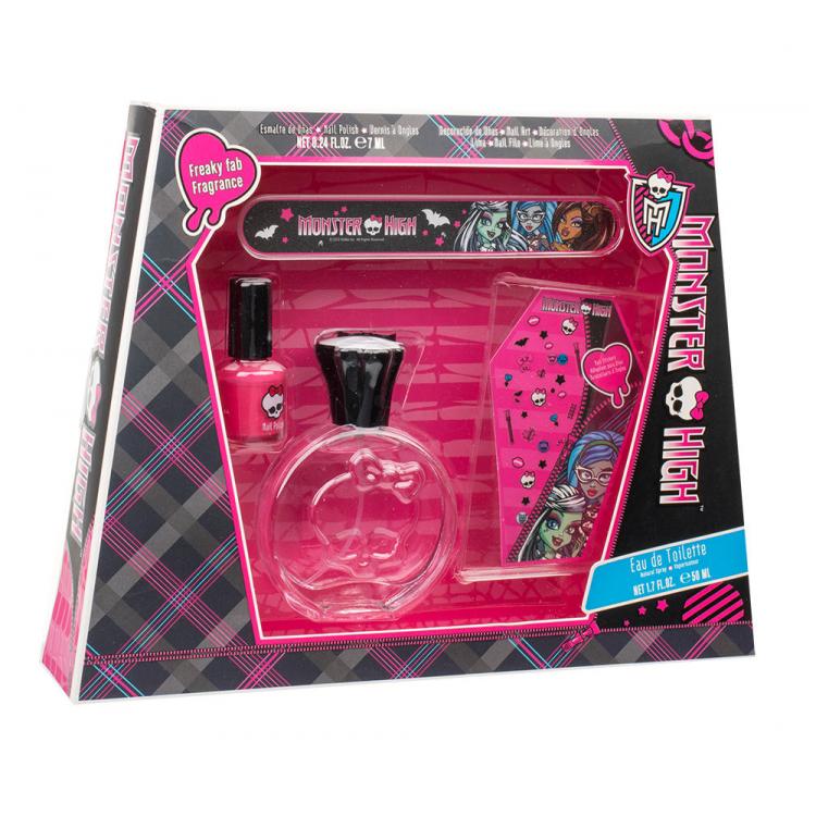 Monster High Monster High Dárková kazeta toaletní voda 50 ml + pilník na nehty + lak na nehty 7 ml + samolepky na nehty