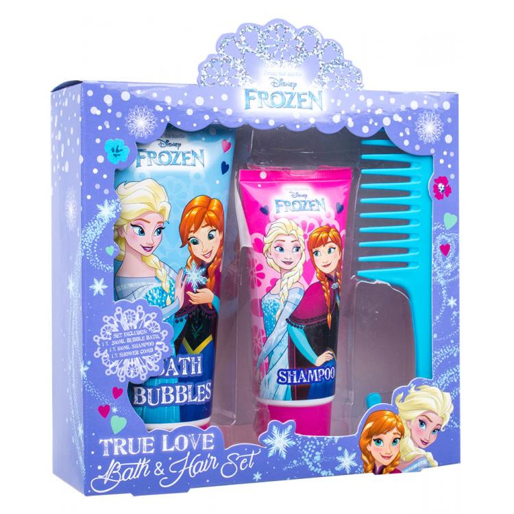 Disney Frozen Dárková kazeta pěna do koupele 200 ml + šampon 100 ml + hřeben