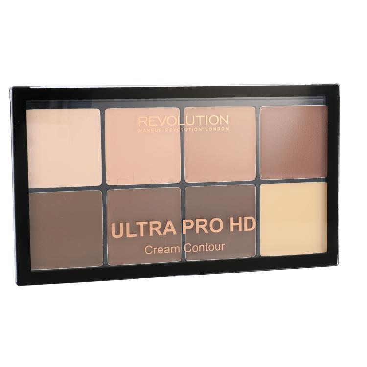 Makeup Revolution London Ultra Pro HD Cream Contour Palette Pudr pro ženy 20 g Odstín Light Medium