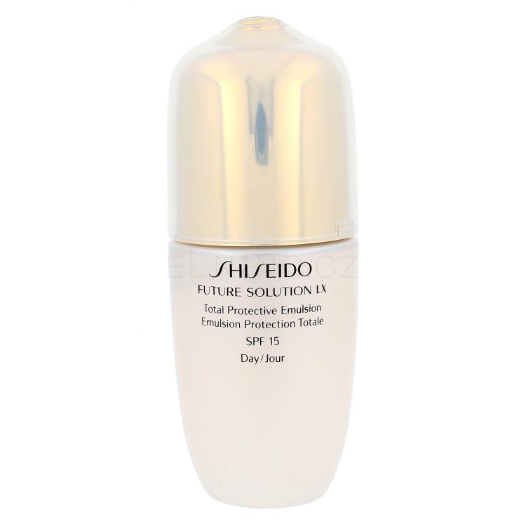 Shiseido Future Solution LX Total Protective Emulsion SPF15 Pleťové sérum pro ženy 75 ml tester