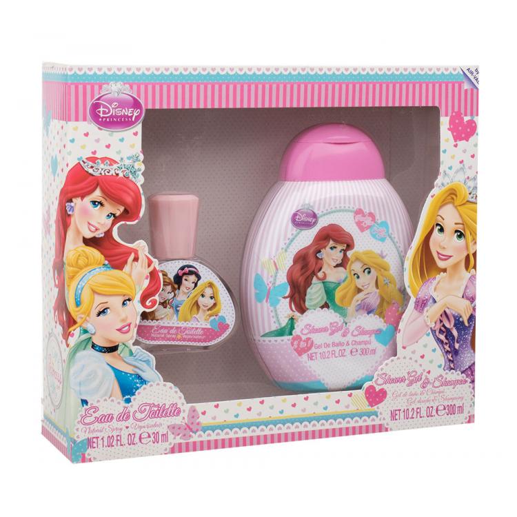 Disney Princess Princess Dárková kazeta toaletní voda 30 ml + 2v1 sprchový gel &amp; šampon 300 ml poškozená krabička