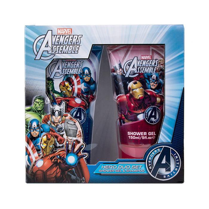Marvel Avengers Assemble Dárková kazeta sprchový gel 150 ml + šampon 150 ml poškozená krabička