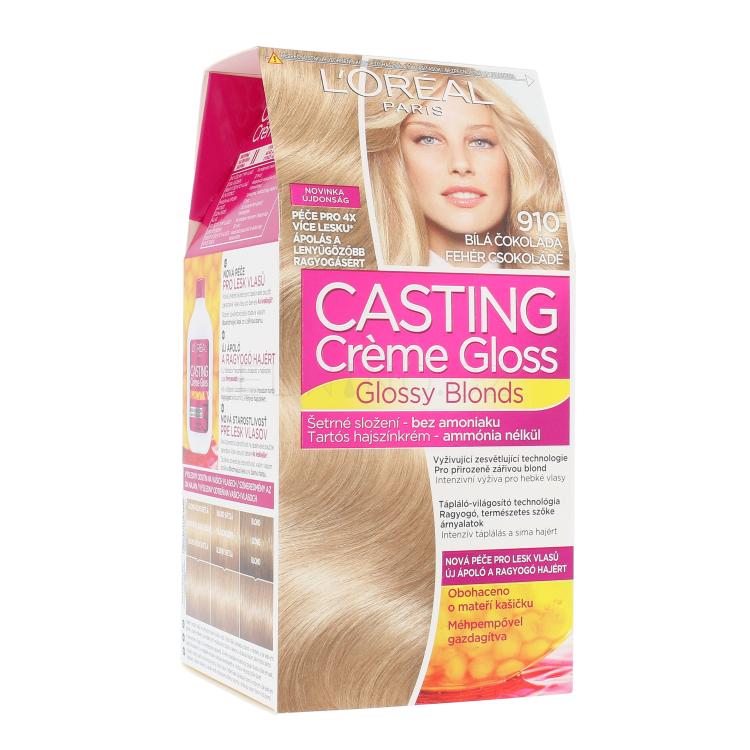 L&#039;Oréal Paris Casting Creme Gloss Glossy Blonds Barva na vlasy pro ženy 48 ml Odstín 910 Iced Blonde poškozená krabička
