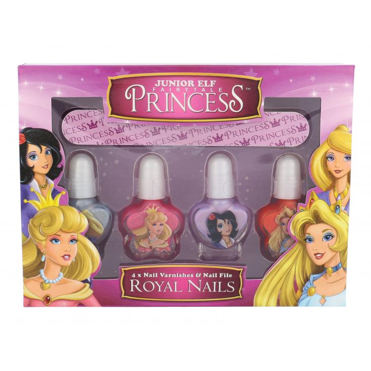 Disney Princess Princess Dárková kazeta lak na nehty 4 x 4 ml + pilník na nehty 1 ks