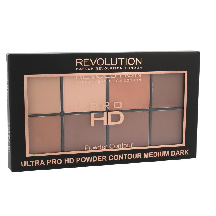 Makeup Revolution London Ultra Pro HD Powder Contour Palette Konturovací paletka pro ženy 20 g Odstín Medium Dark