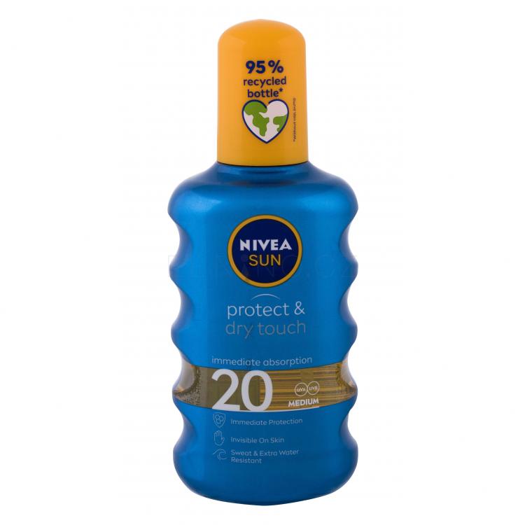 Nivea Sun Protect &amp; Dry Touch Invisible Spray SPF20 Opalovací přípravek na tělo 200 ml