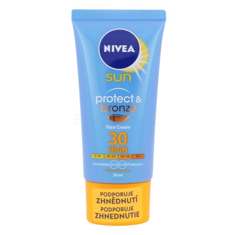 Nivea Sun Protect &amp; Bronze Face Cream SPF30 Opalovací přípravek na obličej 50 ml