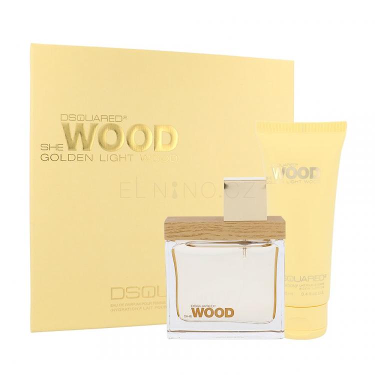 Dsquared2 She Wood Golden Light Wood Dárková kazeta parfémovaná voda 50 ml + tělové mléko 100 ml