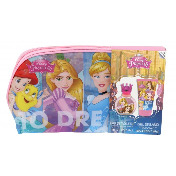 Disney Princess Princess Dárková kazeta toaletní voda 50ml + sprchový gel 100 ml + kosmetická taštička