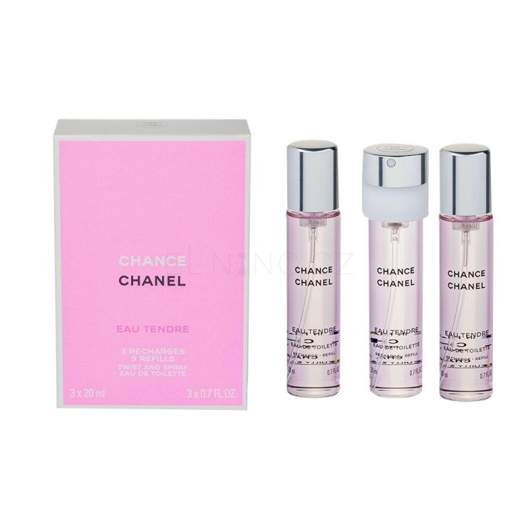 Chanel Chance Eau Tendre 3x 20 ml Toaletní voda pro ženy Náplň 20 ml poškozená krabička