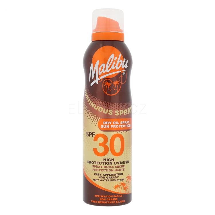 Malibu Continuous Spray Dry Oil SPF30 Opalovací přípravek na tělo 175 ml