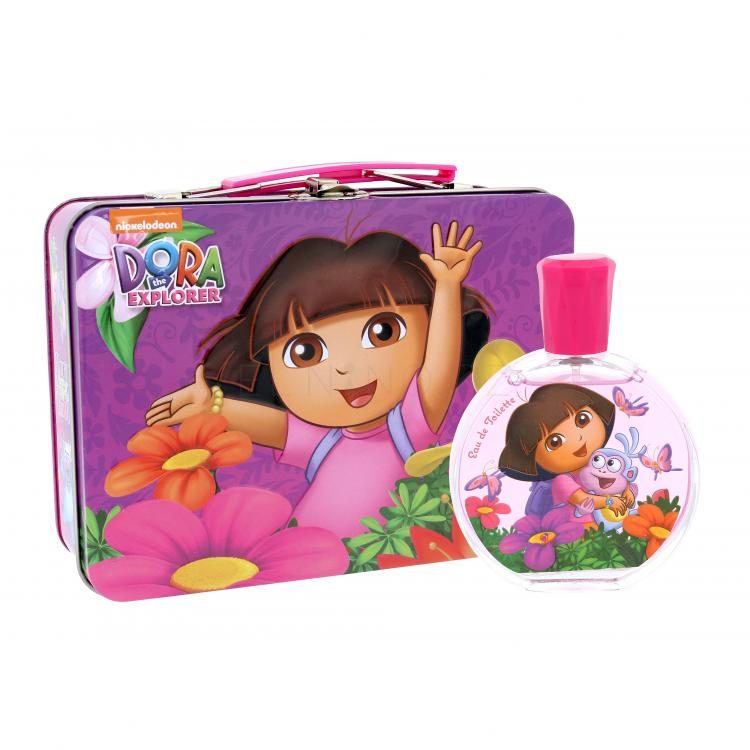 Nickelodeon Dora The Explorer Dora &amp; Boots Dárková kazeta toaletní voda 100 ml + plechová krabička