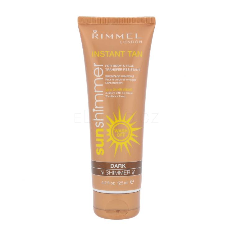 Rimmel London Sun Shimmer Instant Tan Samoopalovací přípravek pro ženy 125 ml Odstín Dark Shimmer