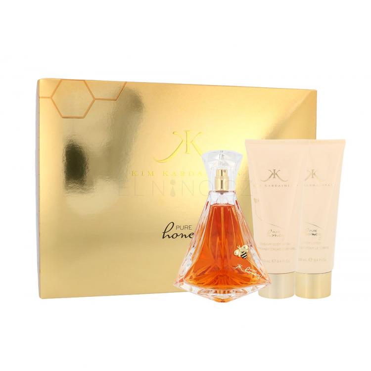 Kim Kardashian Pure Honey Dárková kazeta parfémovaná voda 100 ml + tělové mléko 100 ml + sprchový gel 100 ml