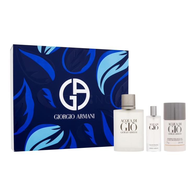 Giorgio Armani Acqua di Giò Pour Homme Dárková kazeta toaletní voda 100 ml + toaletní voda 15 ml + deostick 75 ml