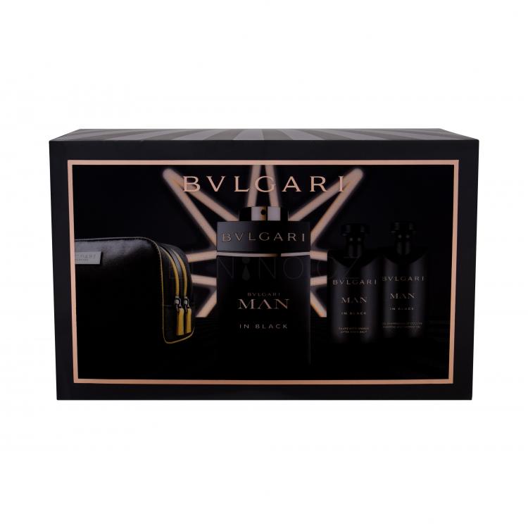 Bvlgari Man In Black Dárková kazeta parfémovaná voda 100 ml + balzám po holení 75 ml + sprchový gel 75 ml + kosmetická taška